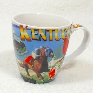 Mc Art Kentucky the Blue Glass State Mug Collage of Everything Kentucky